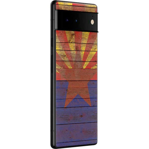 Arizona Flag Dark Wood Google Pixel 6 Pro Skin